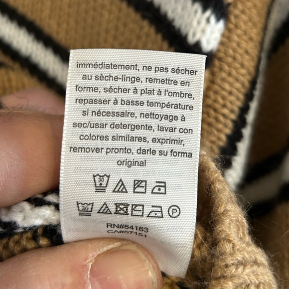 Tommy Hilfiger | Women's Striped Tan Sweater | Size XS - Picture 5 of 6